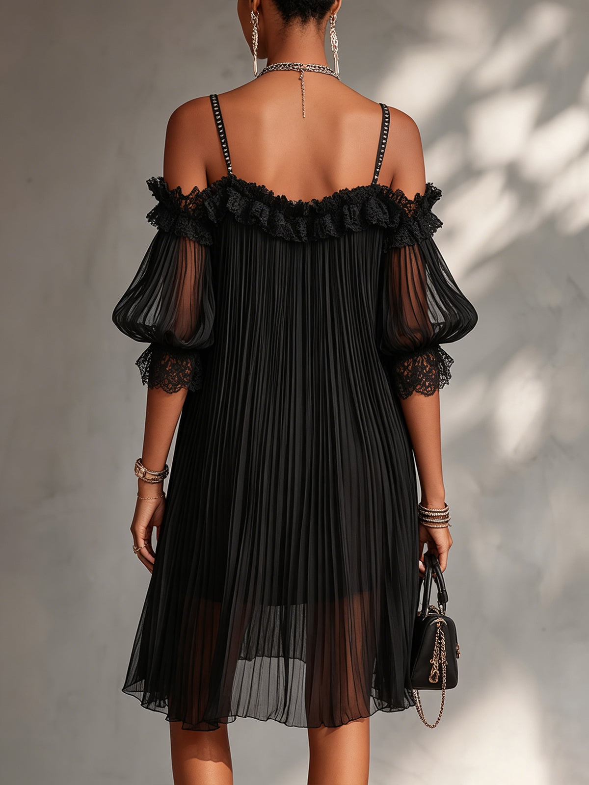 Liberty – Off-Shoulder Chiffon Mini Dress