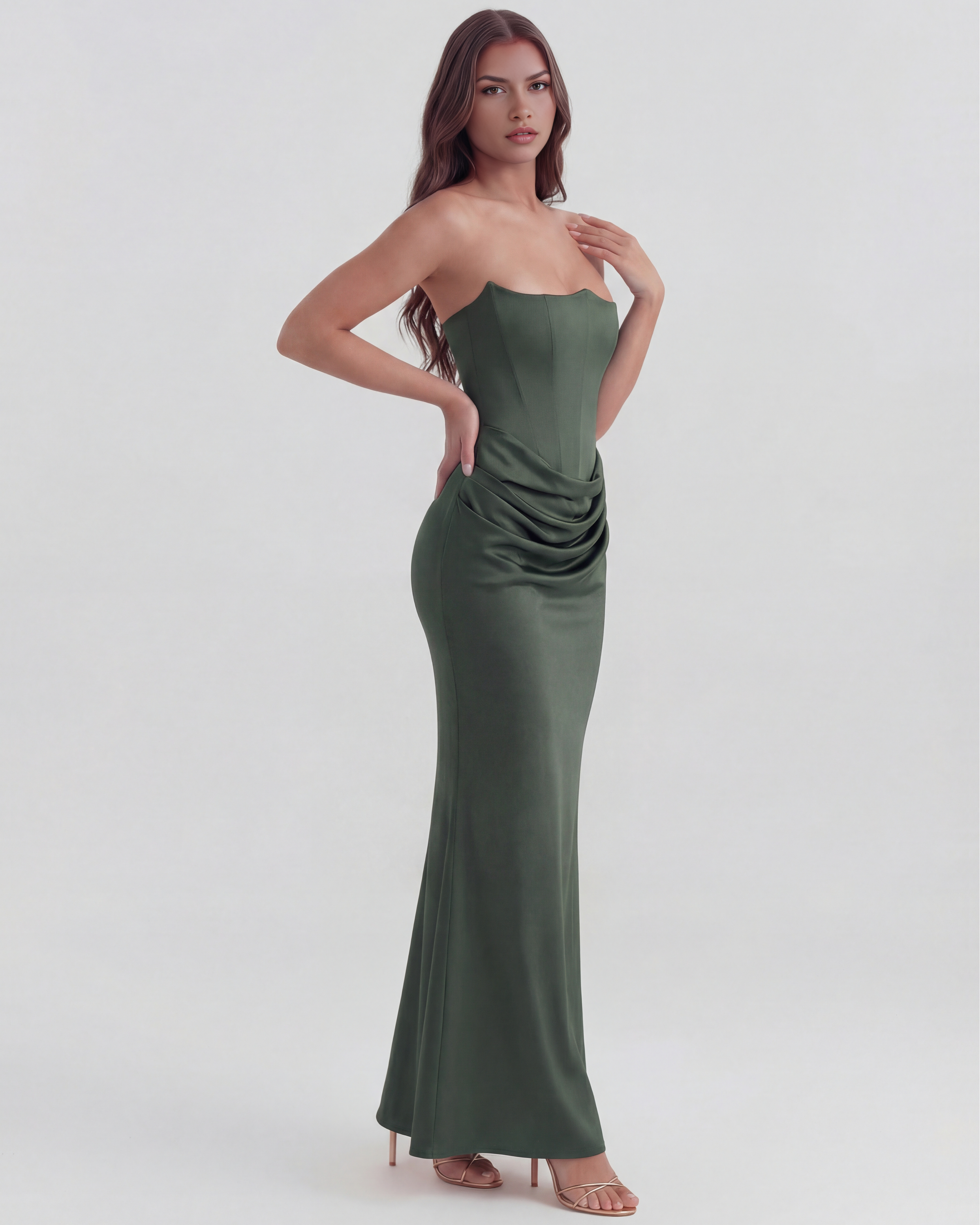 Leah - Corset Maxi Occasion Dress