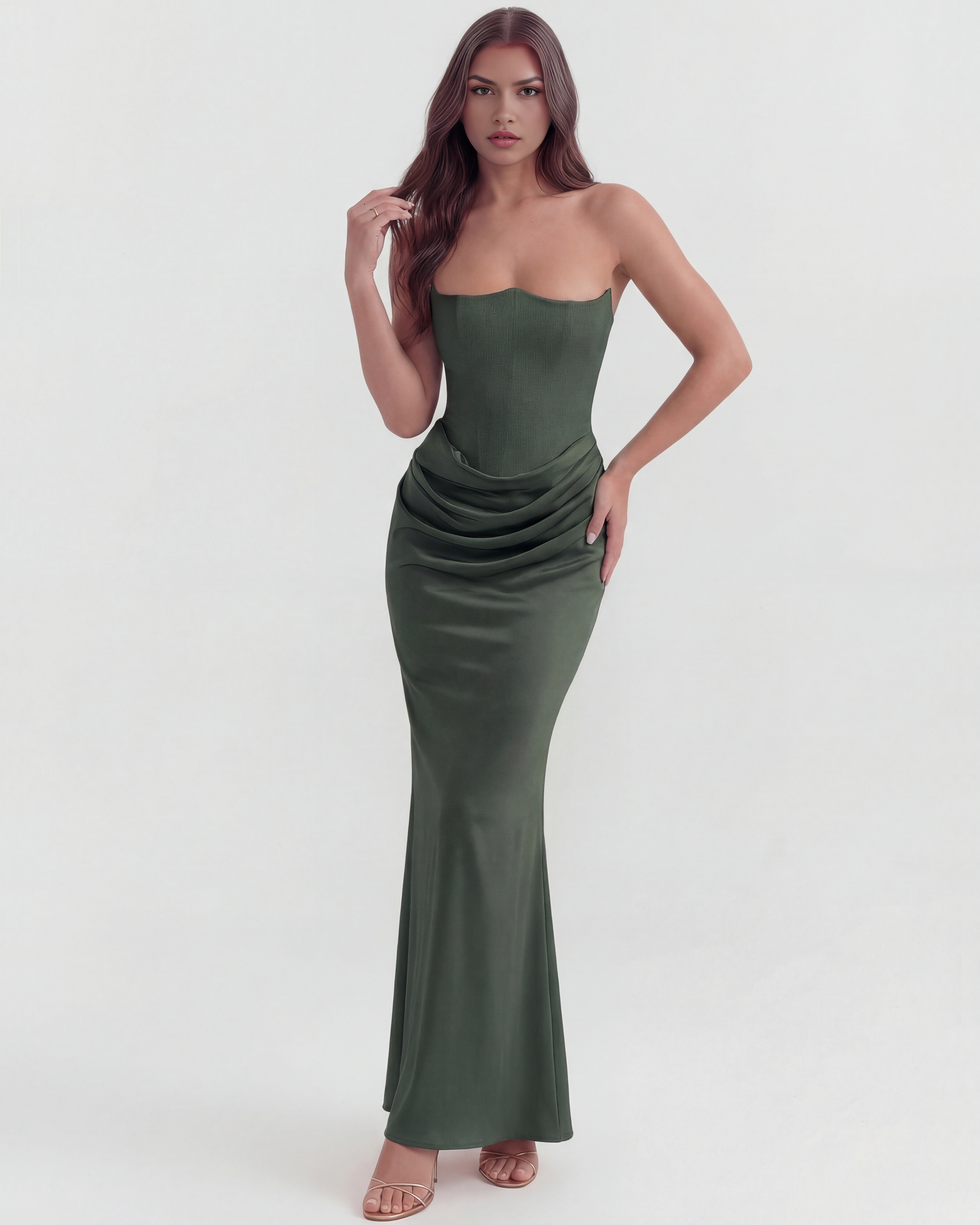Leah - Corset Maxi Occasion Dress