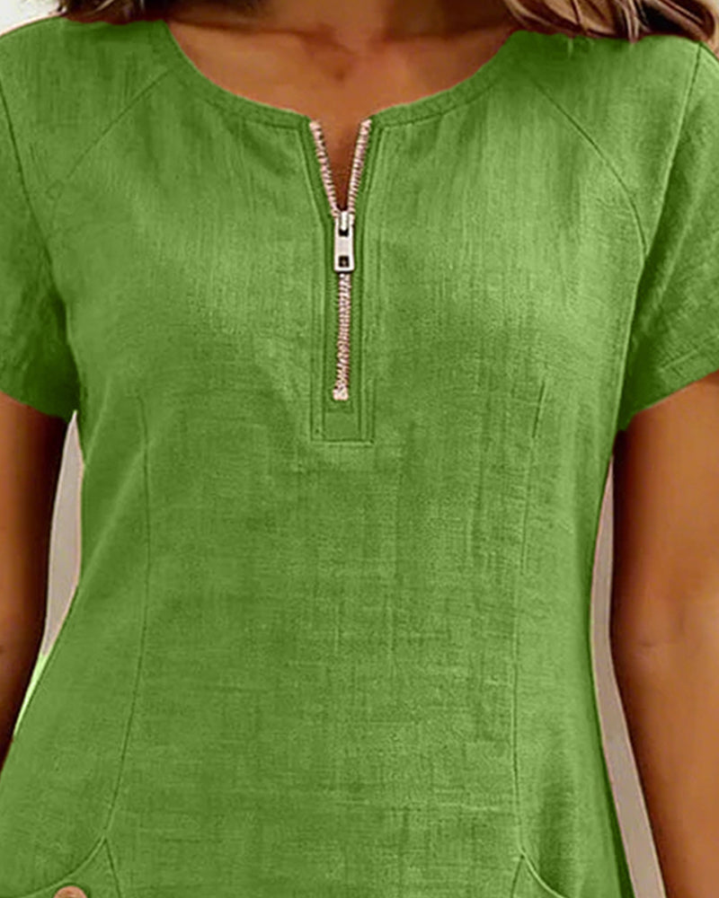 Marlow - Cotton Dress with Zip Pocket