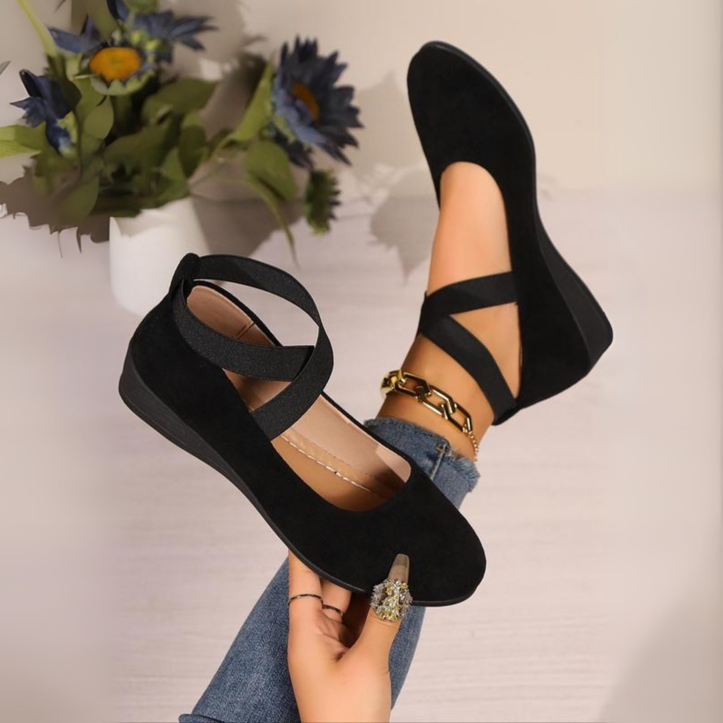 Philippa – Comfy Closed Wedge Slip-On Shoes