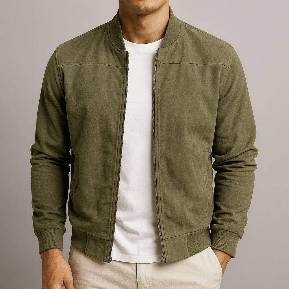Fergus - Suede Bomber Jacket