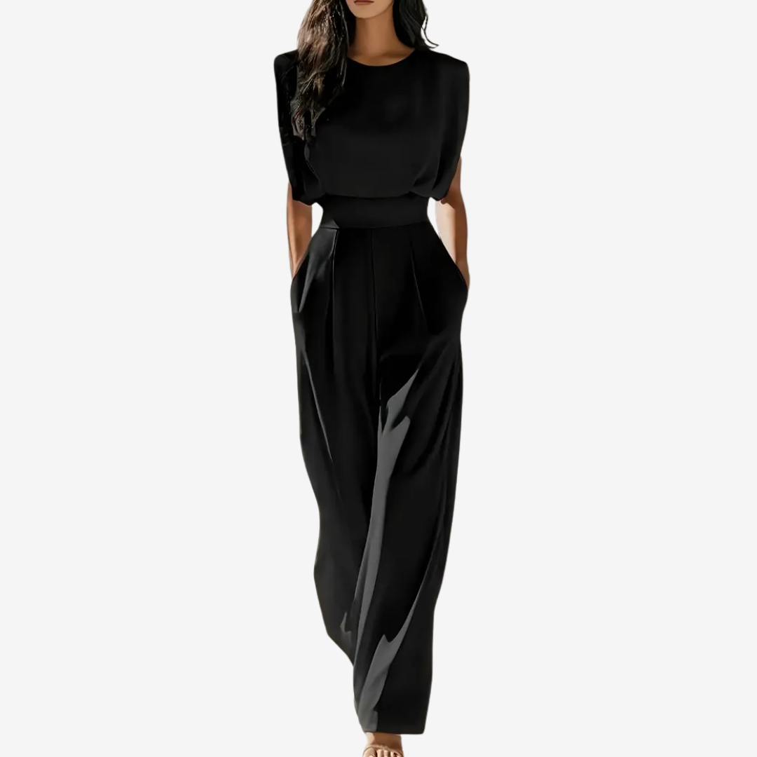 Aria - Belted Fluid Jumpsuit