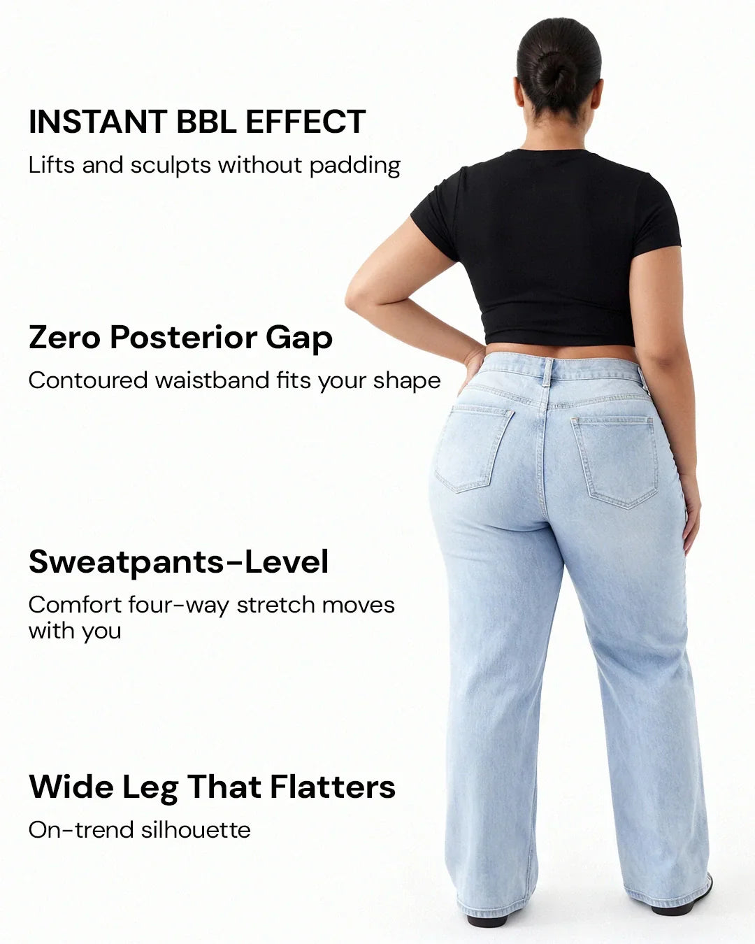 Linnea – Mid Rise BBL Wide Leg Jeans
