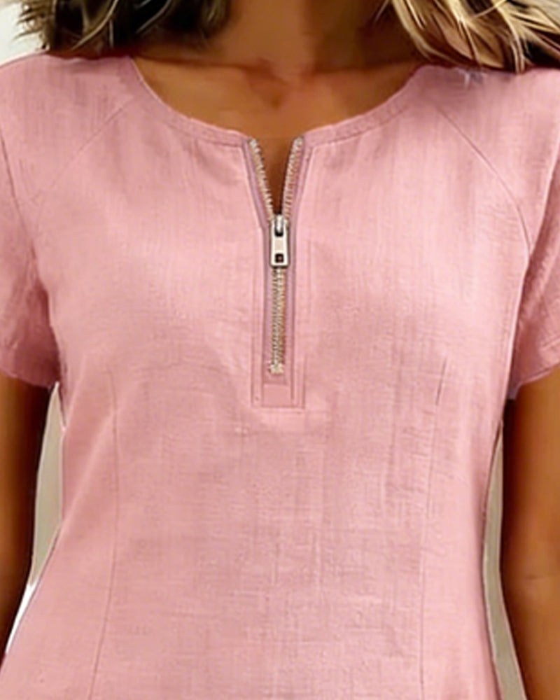 Marlow - Cotton Dress with Zip Pocket