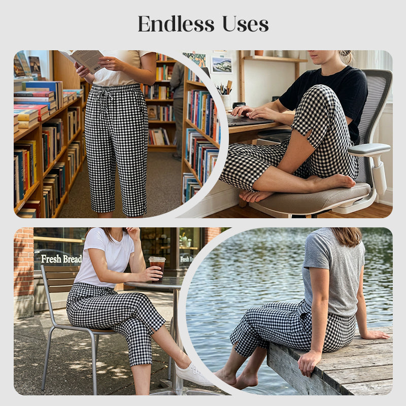 Natasha - Gingham Capri Trousers