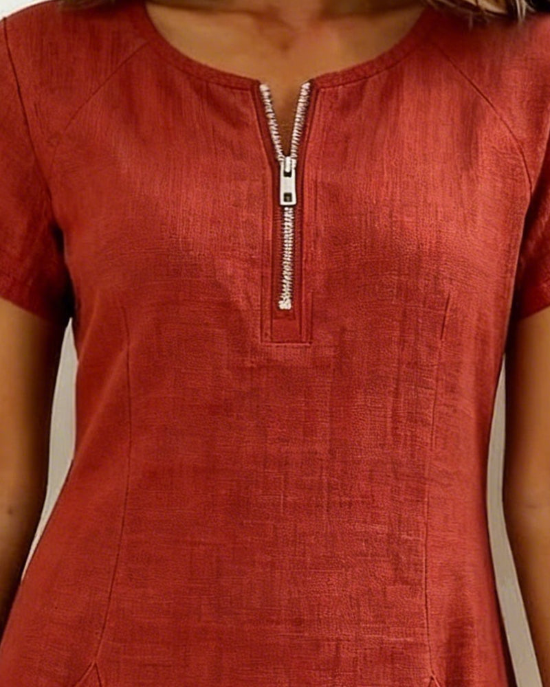 Marlow - Cotton Dress with Zip Pocket