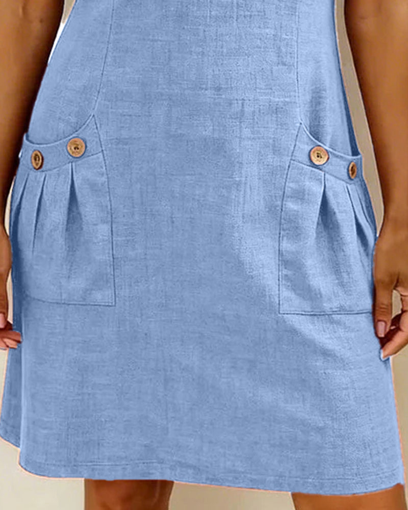Hallie – Lightweight Linen Cotton A-Line Dress