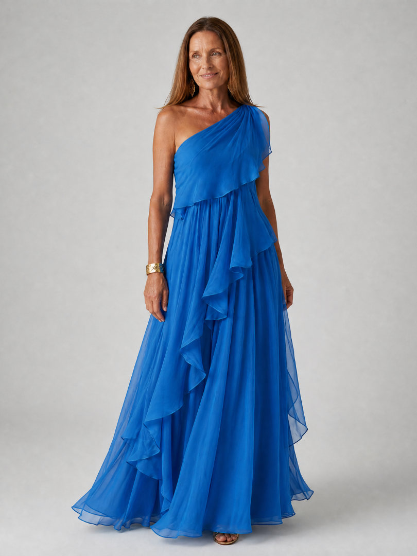 Nairi - One-Shoulder Ruffle Maxi Dress