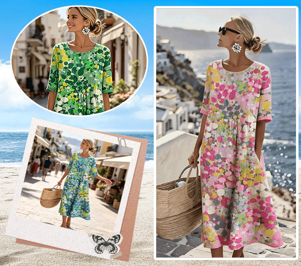 Aurora – Watercolour Floral Midi Dress