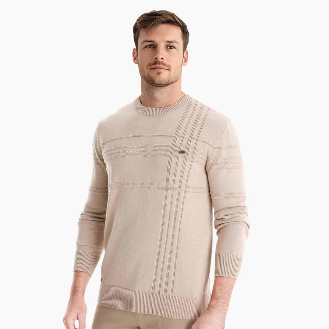 Frank™ | Cotton Men's Sweater with Stripe Design
