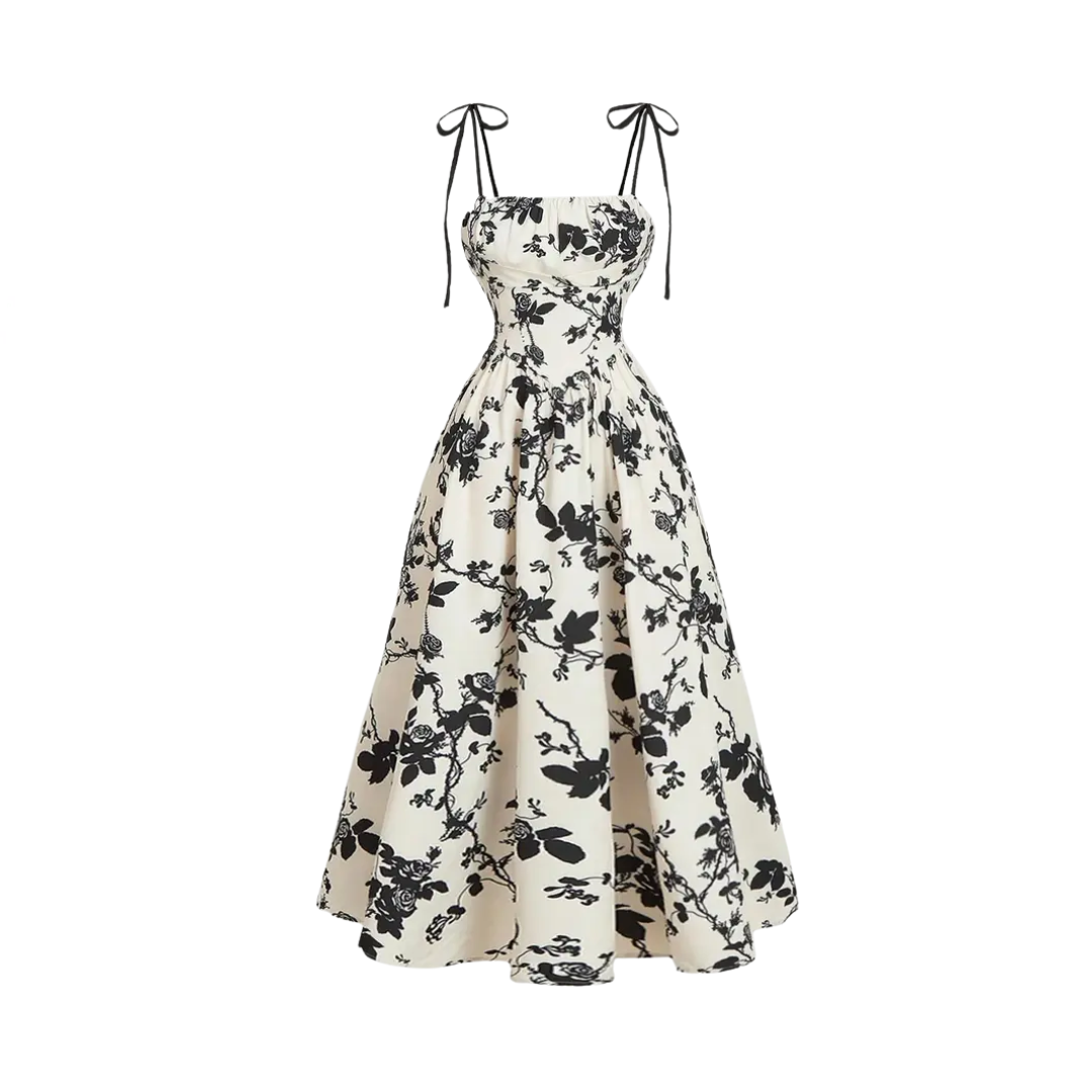 Macey - Floral Tie-Shoulder Summer Dress