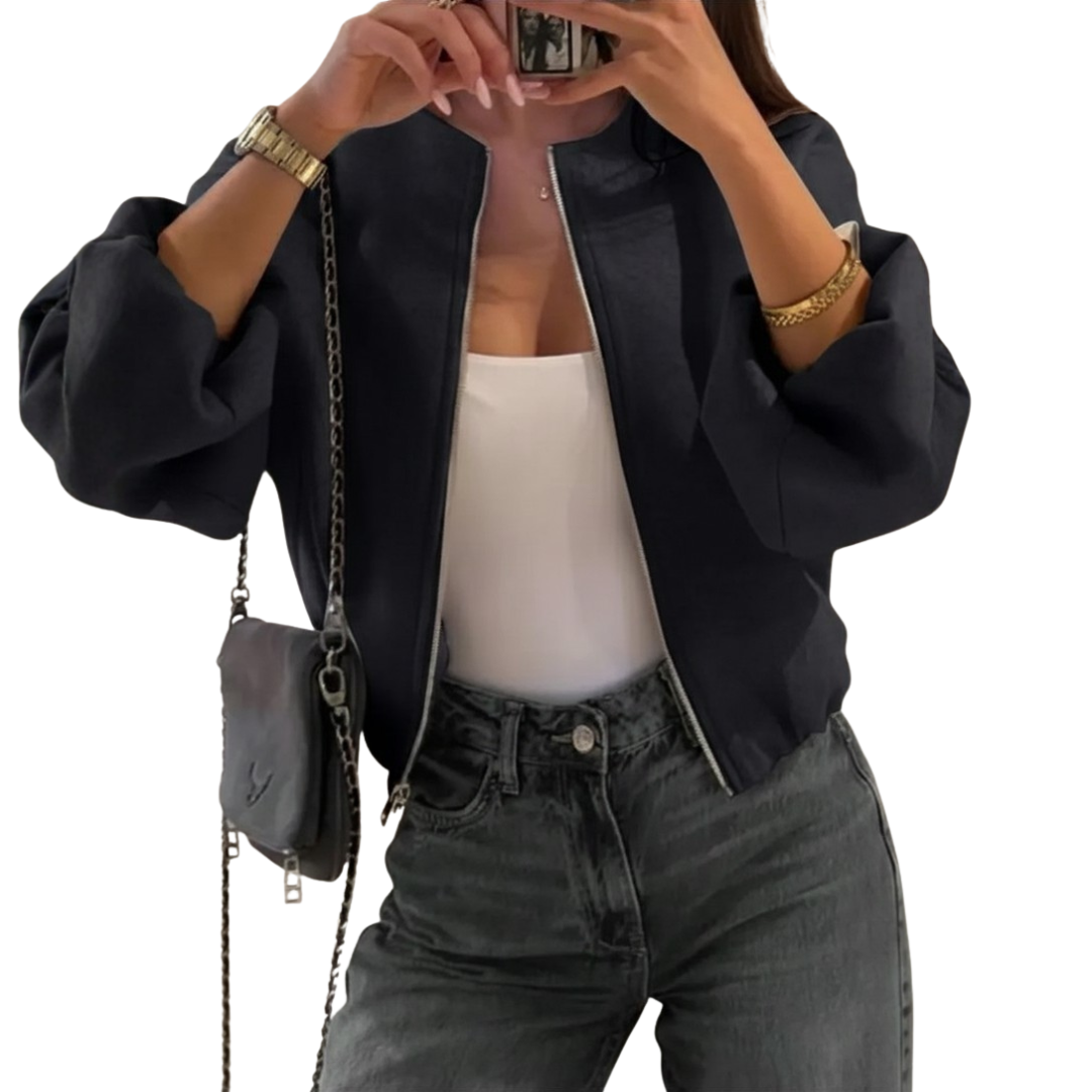 Rhian - Sporty Zip-Up Pilot Jacket Coat