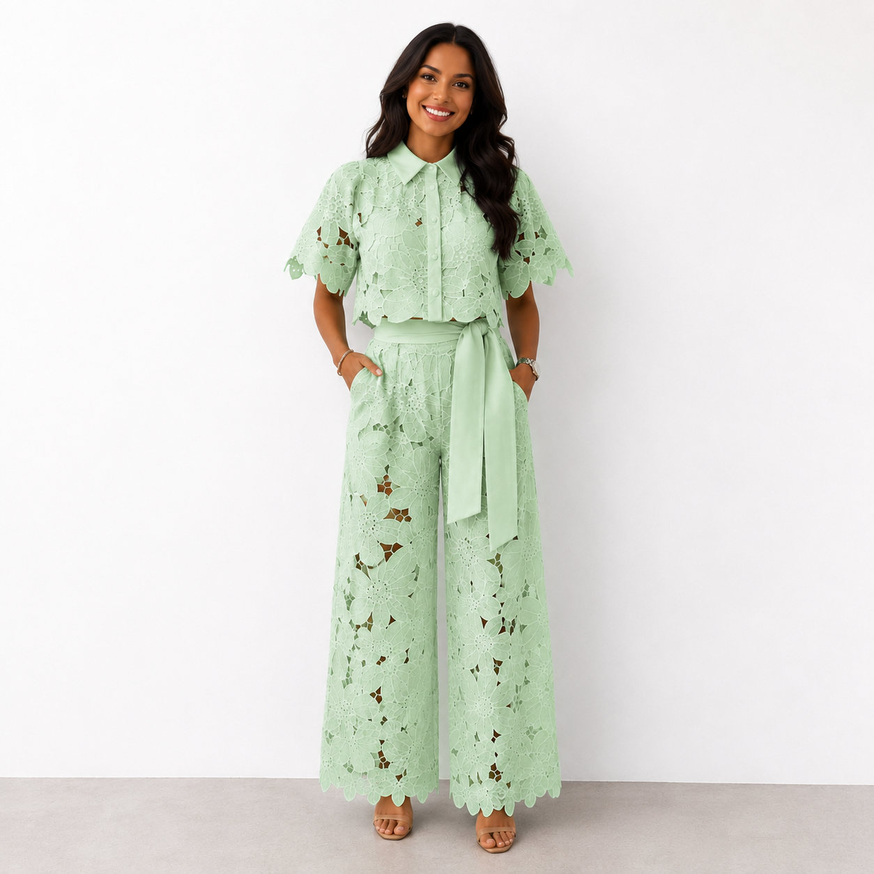 Tovi – Embroidered Two-Piece Lace Set
