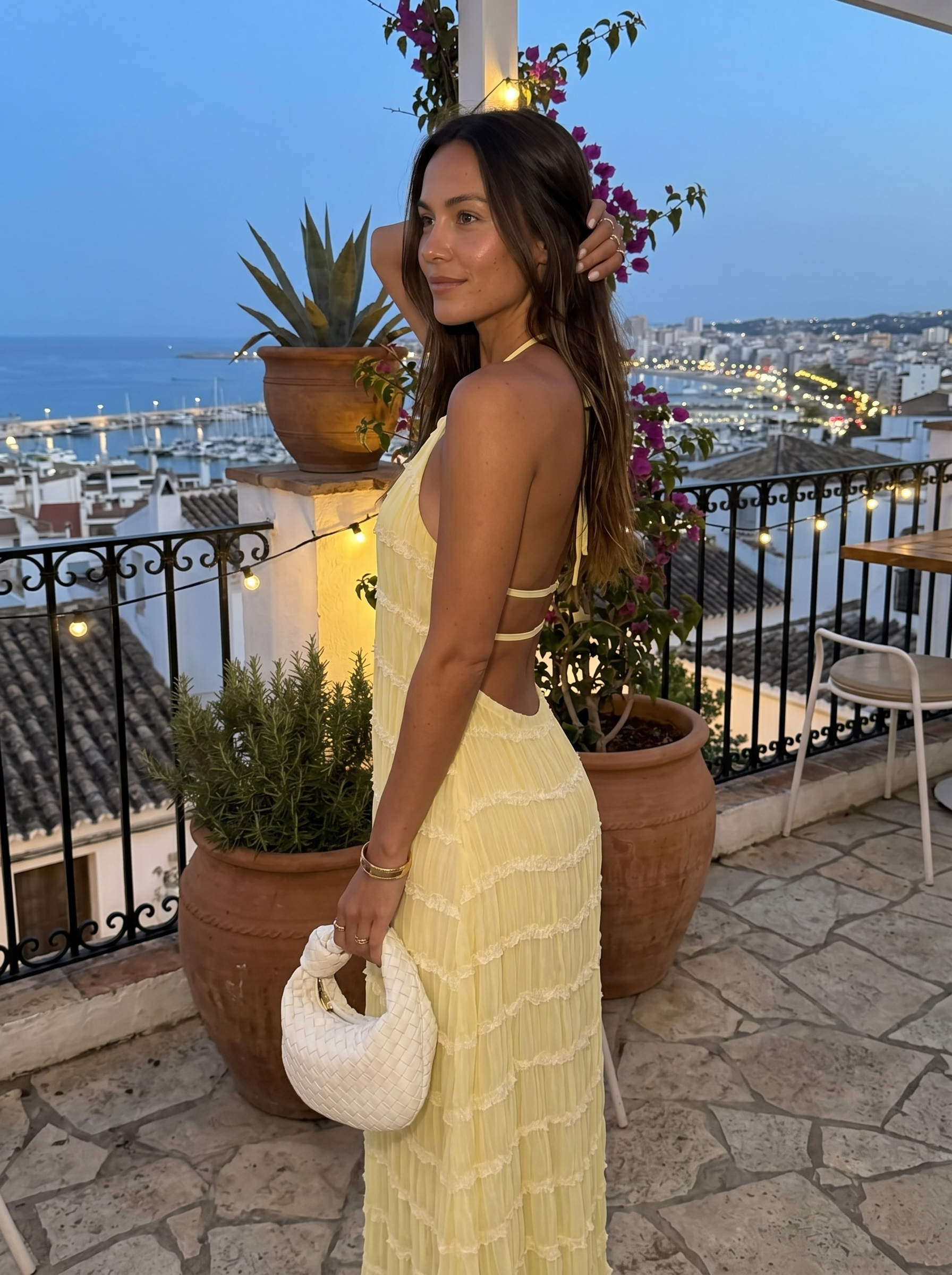 Nicole – Tiered Halterneck Maxi Dress