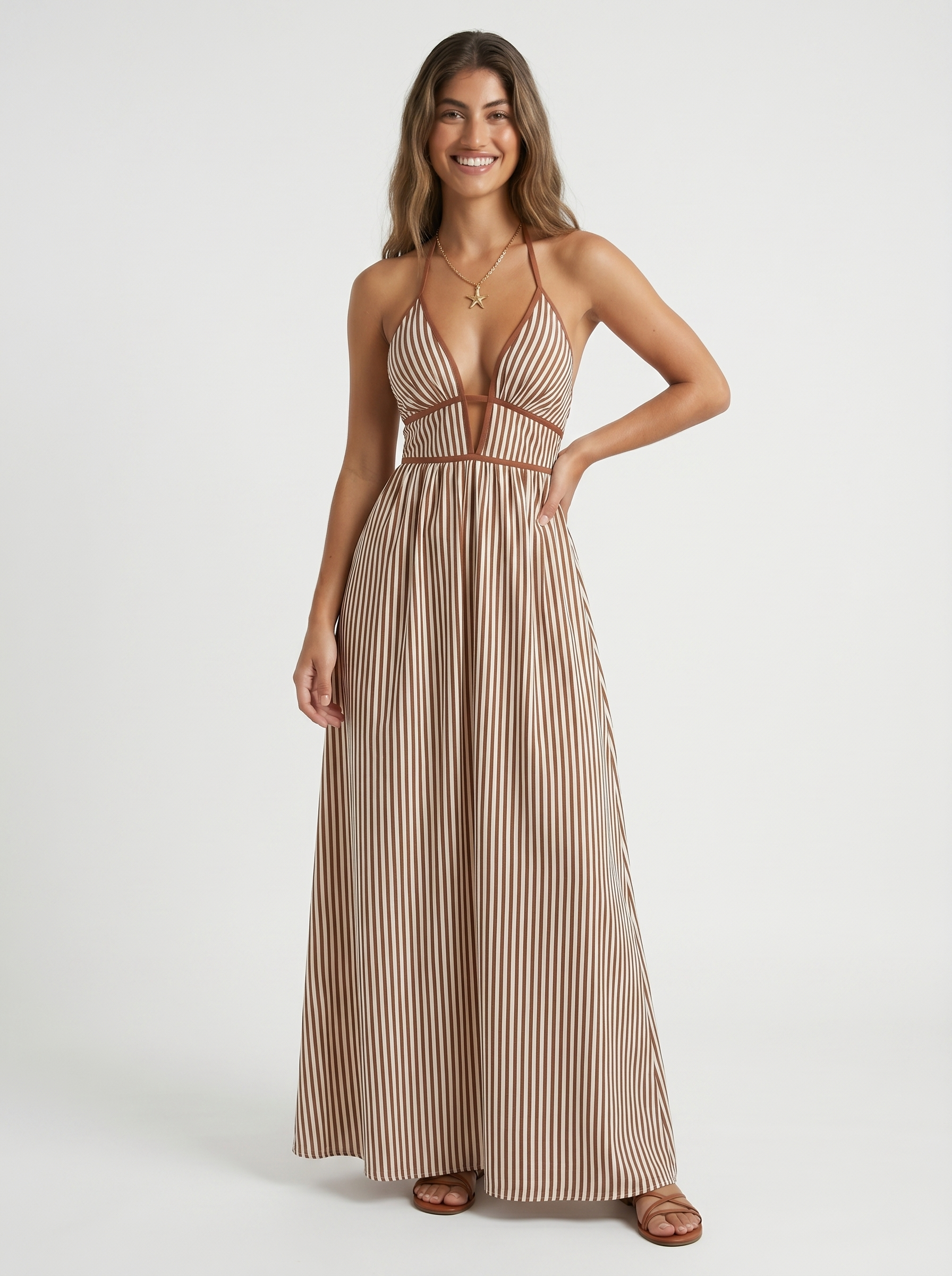 Kayleigh – Flowing Halterneck Summer Dress