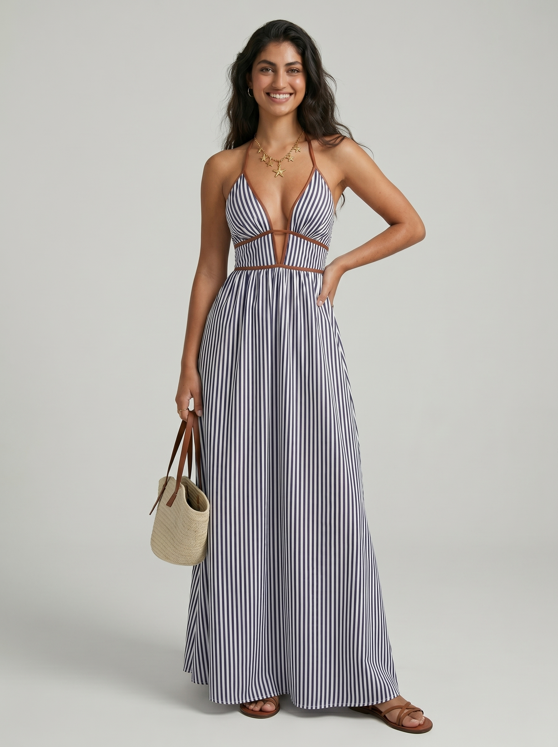 Kayleigh – Flowing Halterneck Summer Dress
