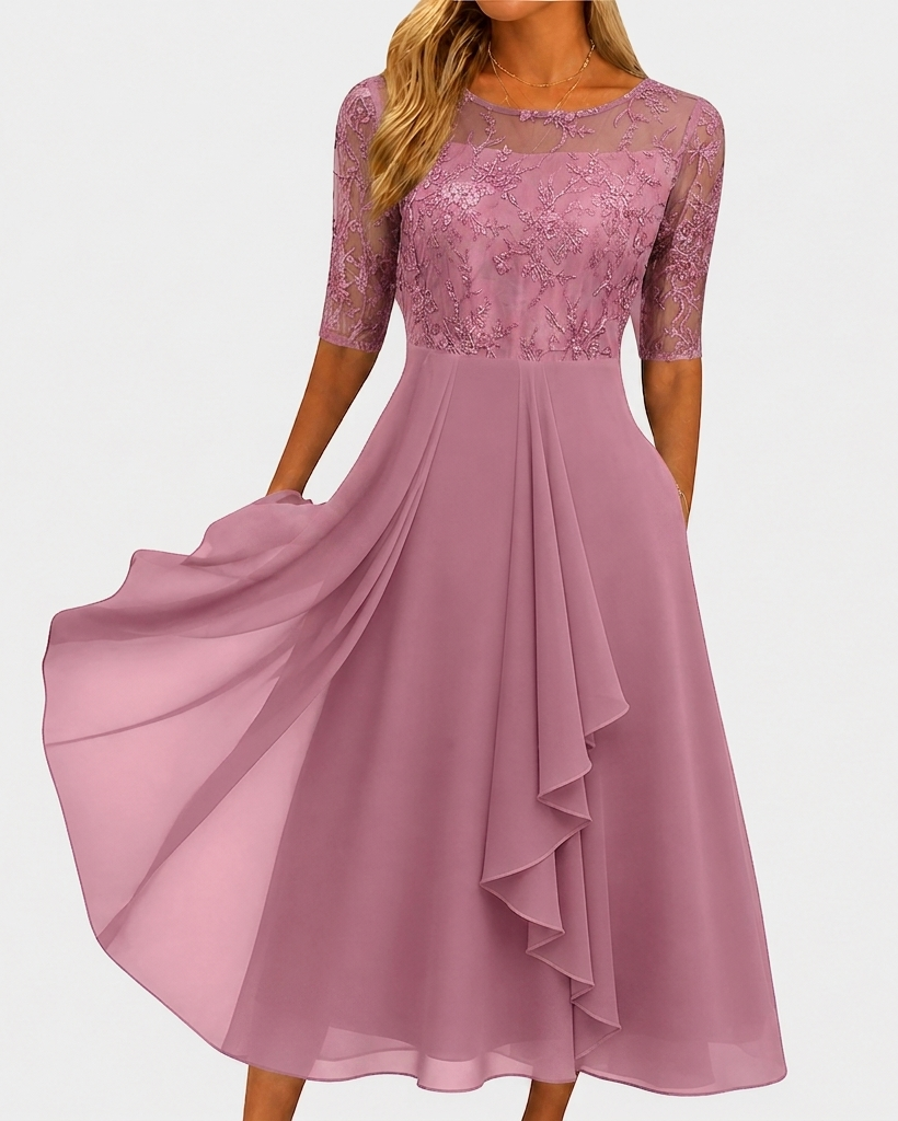 Riva - Elegant Lace Midi Dress