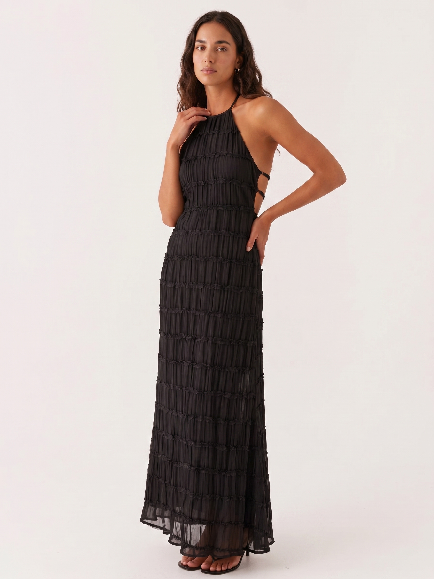 Nicole – Tiered Halterneck Maxi Dress