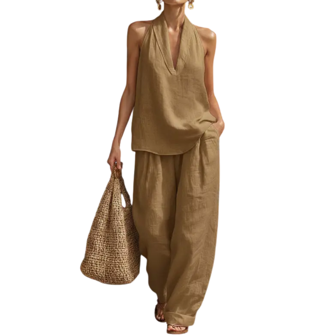 Ismerie – Breezy Halter Wide-Leg Two Piece Set