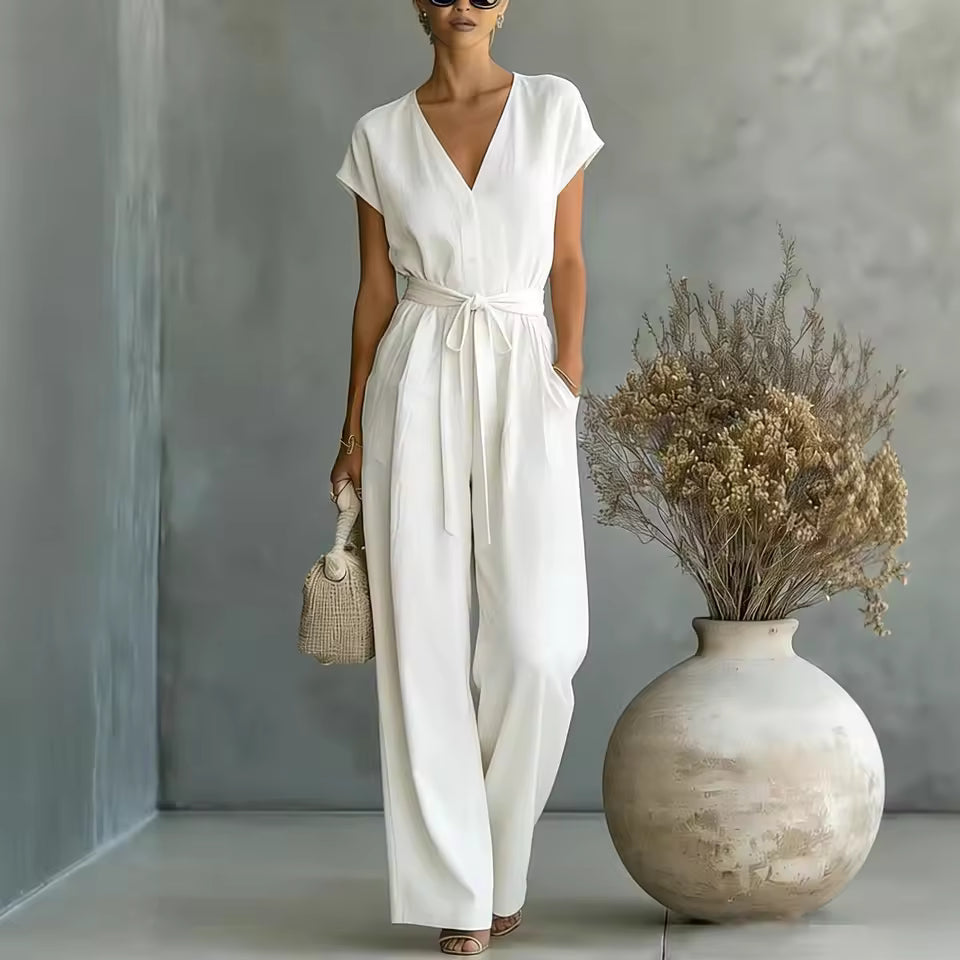 Nadine – Flowing Belted Jumpsuit