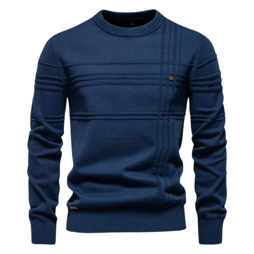 Frank™ | Cotton Men's Sweater with Stripe Design