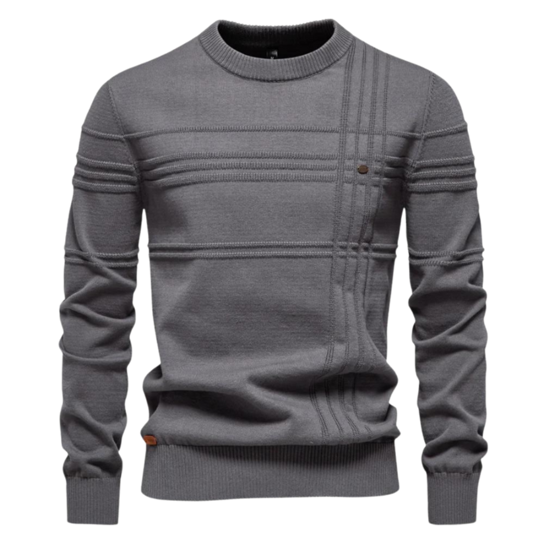 Frank™ | Cotton Men's Sweater with Stripe Design