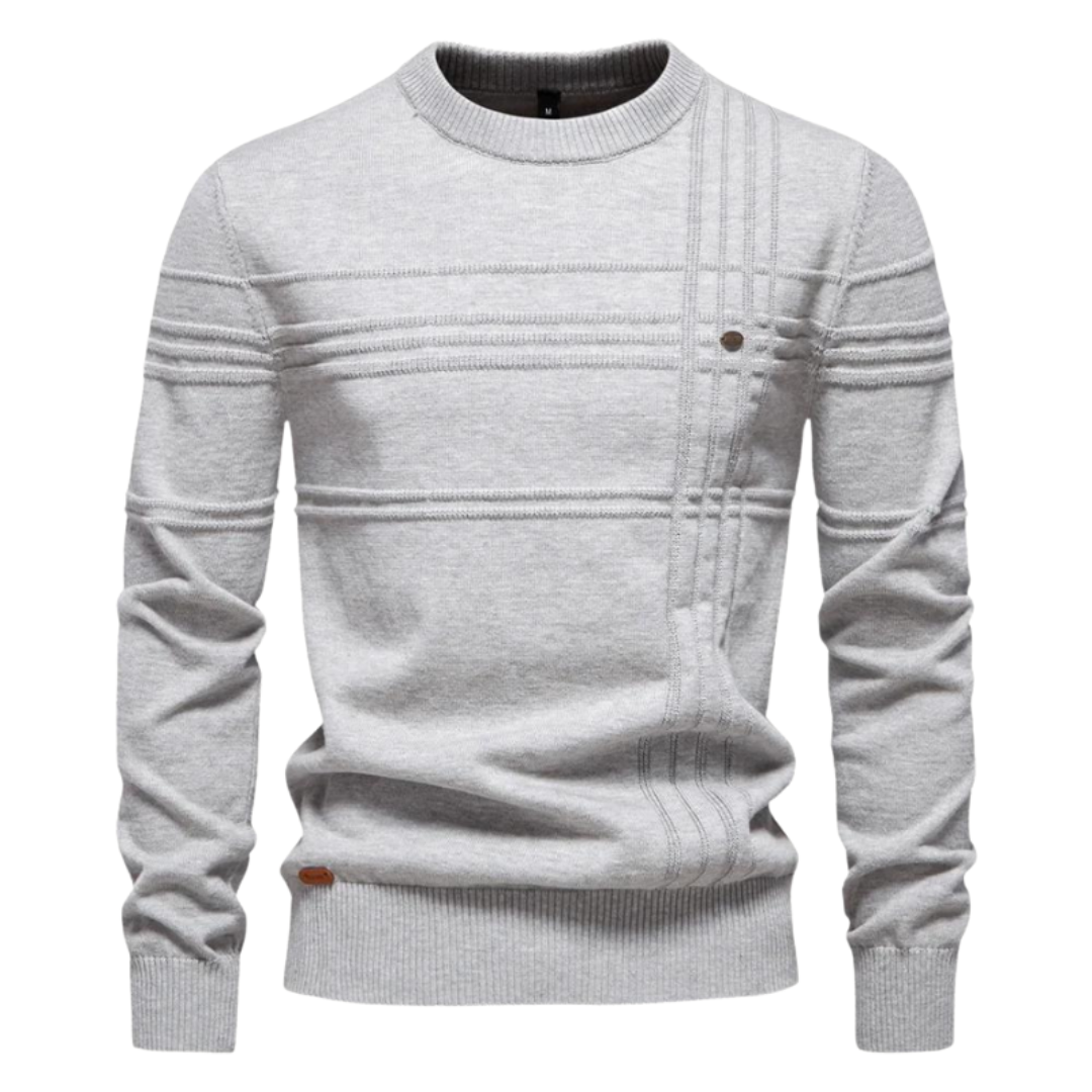 Frank™ | Cotton Men's Sweater with Stripe Design