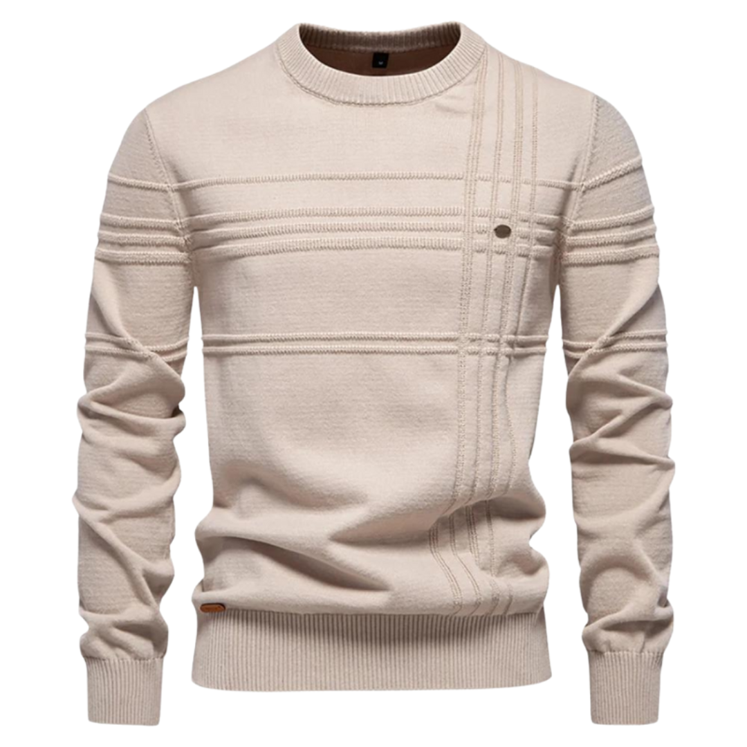 Frank™ | Cotton Men's Sweater with Stripe Design