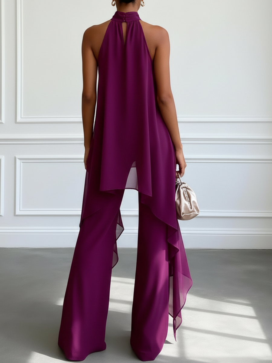 Celeste - Elegant Halter Trouser Set