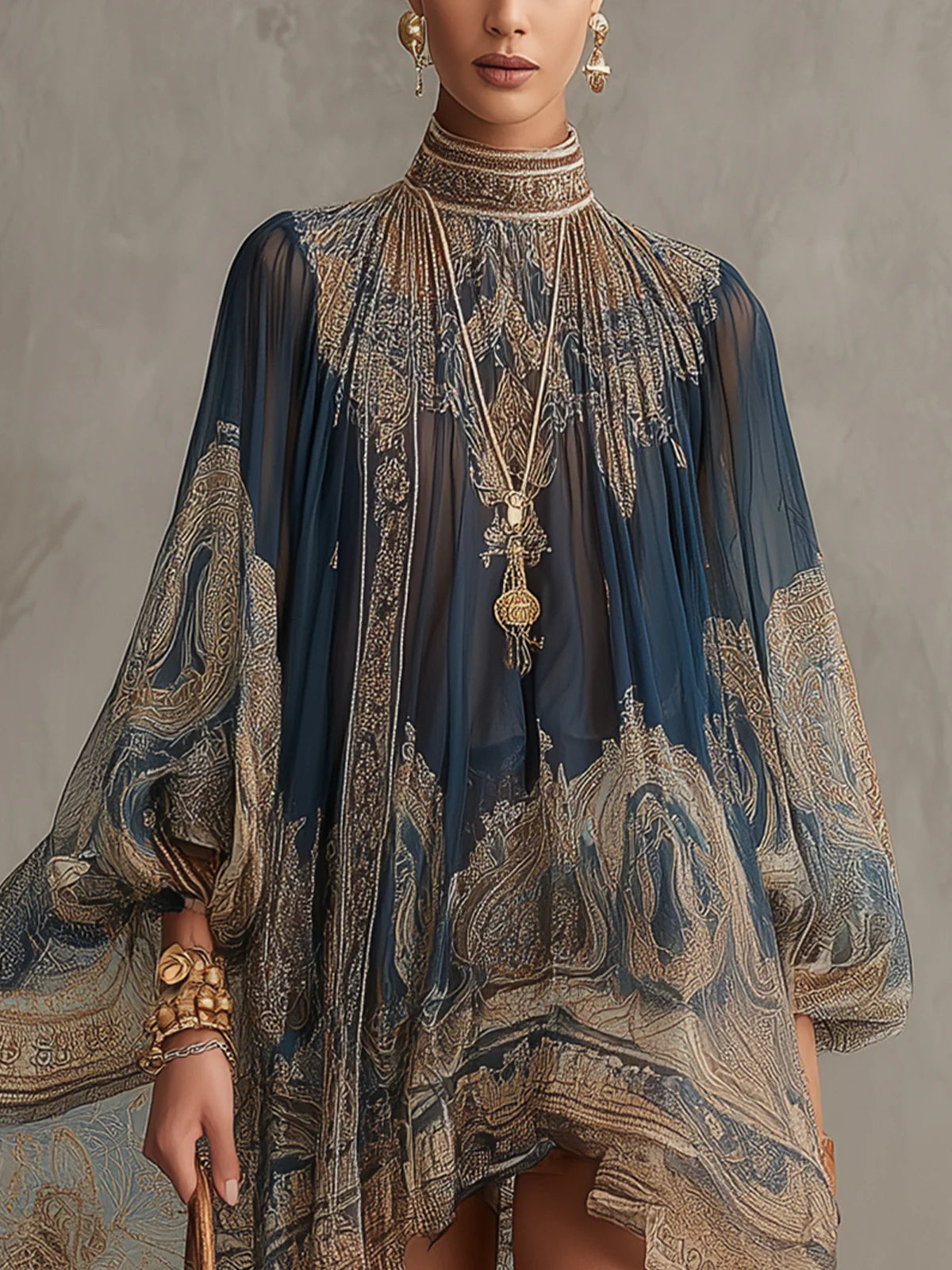 Tamara - Baroque Chiffon Mini Dress