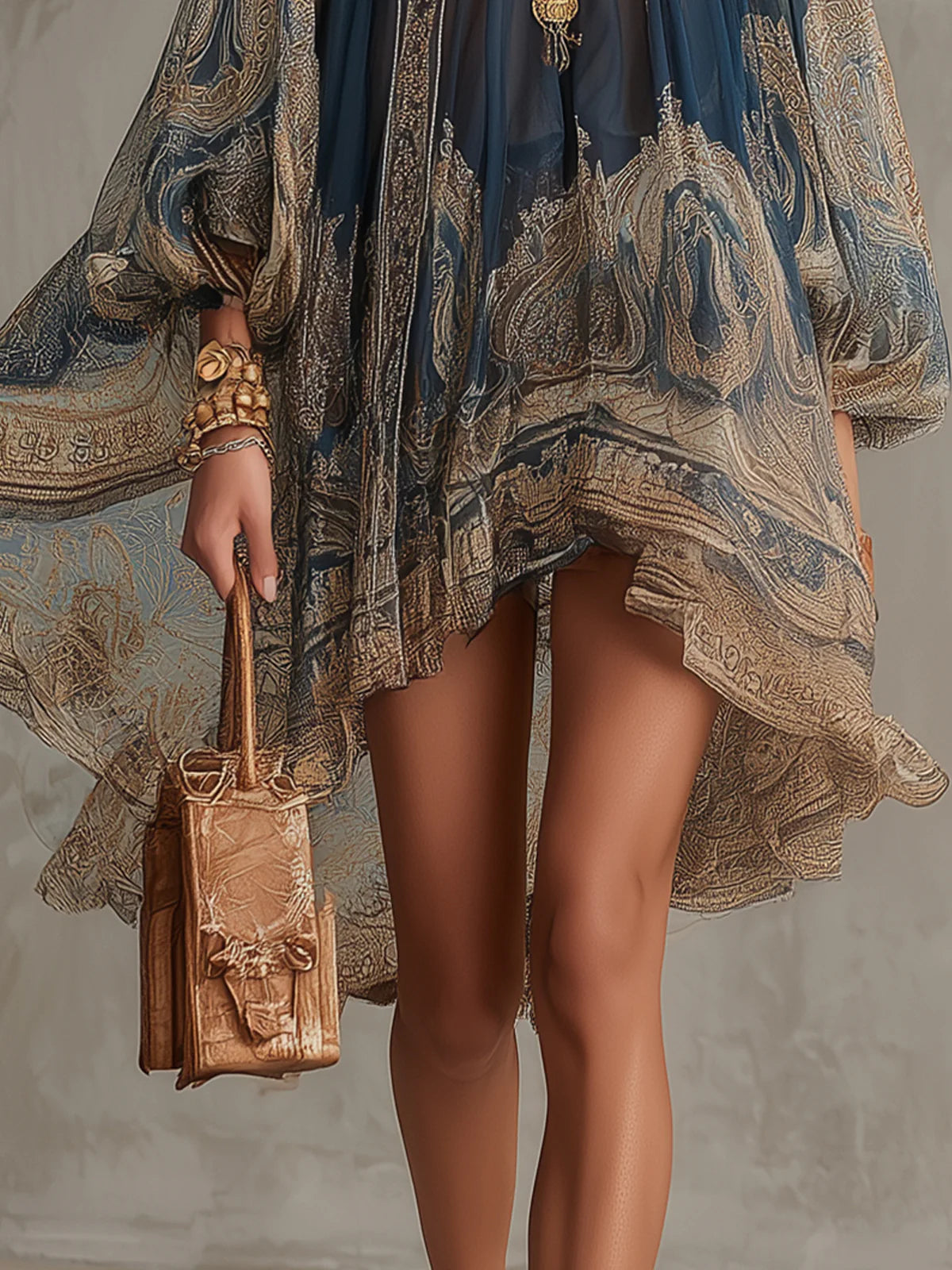 Tamara - Baroque Chiffon Mini Dress