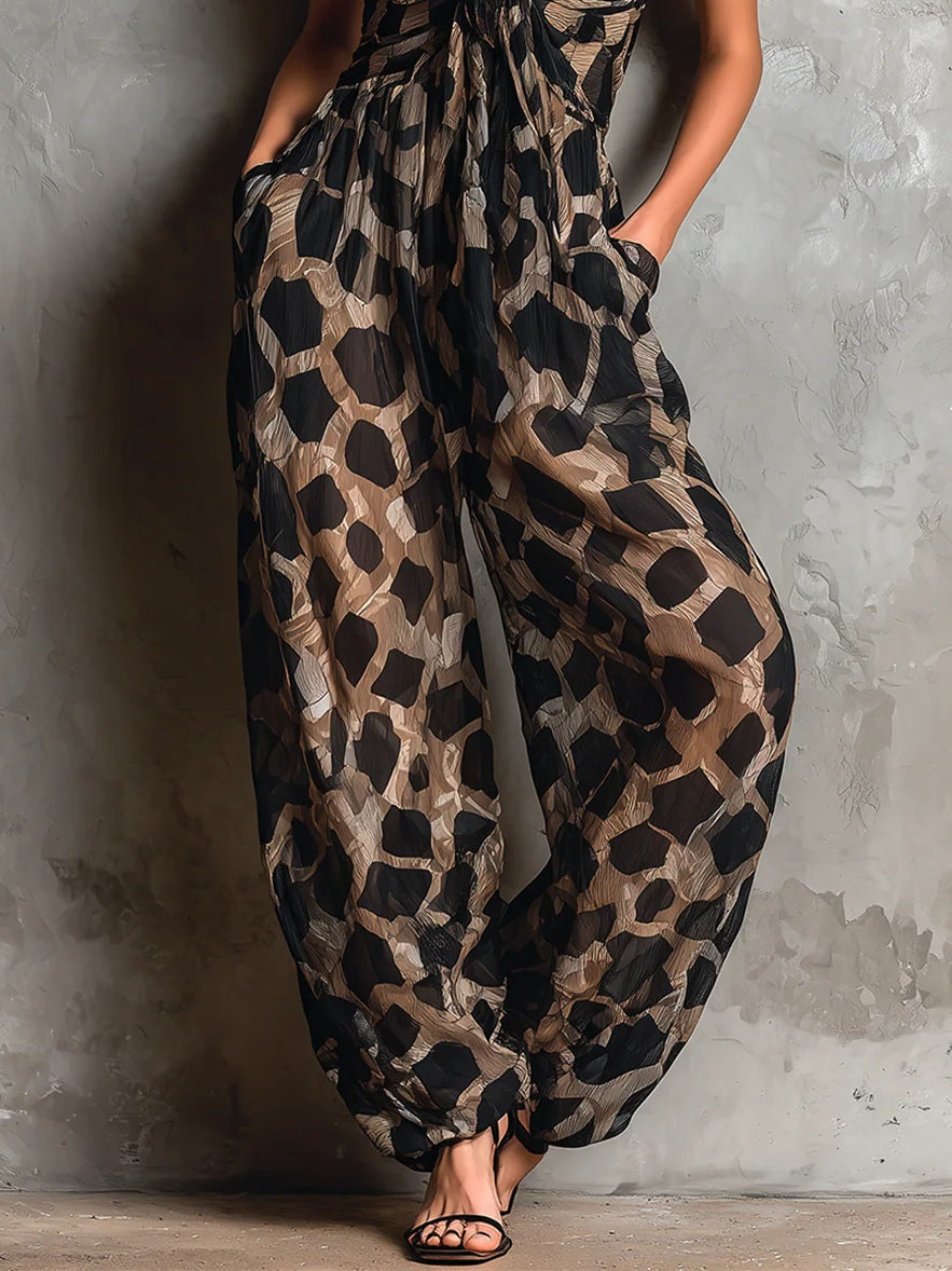 Miranda - Animal Print Wide-Leg Jumpsuit