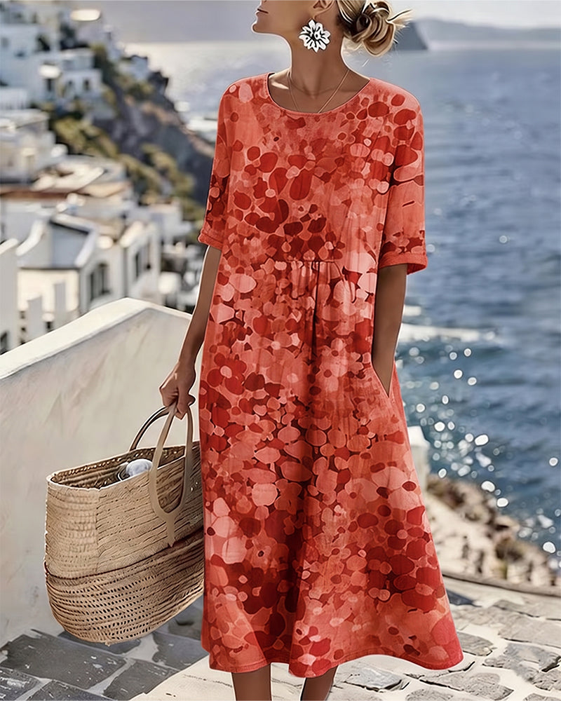 Aurora – Watercolour Floral Midi Dress