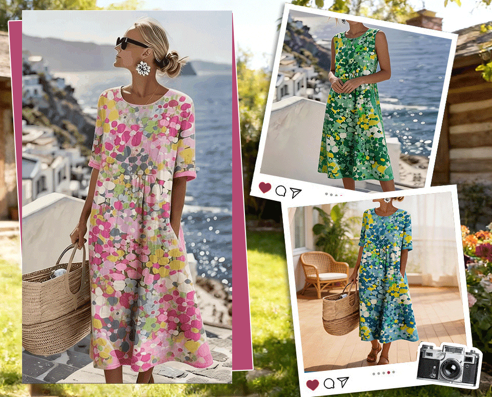 Aurora – Watercolour Floral Midi Dress