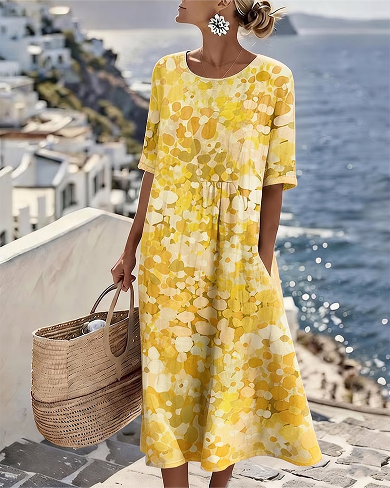 Aurora – Watercolour Floral Midi Dress