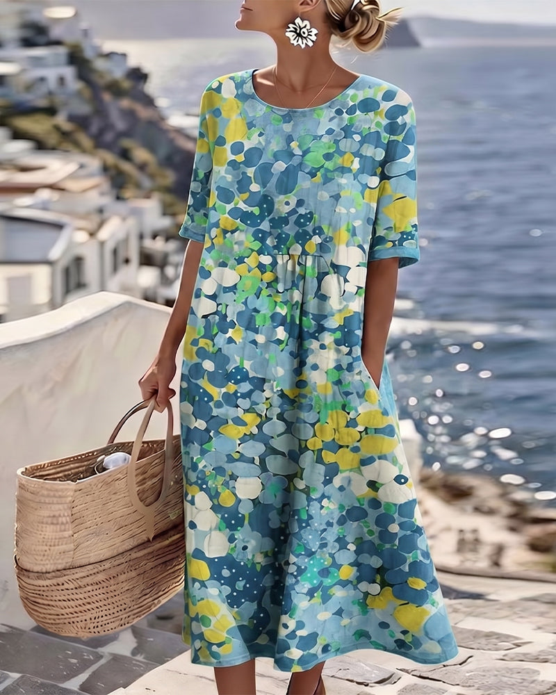 Aurora – Watercolour Floral Midi Dress