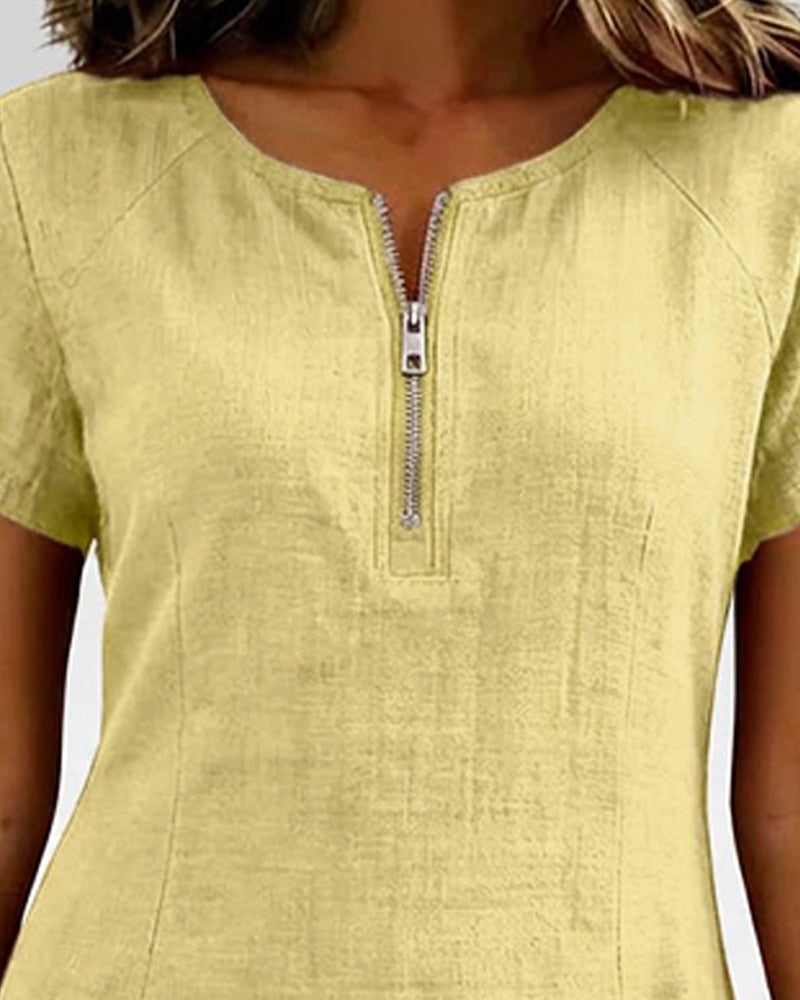 Marlow - Cotton Dress with Zip Pocket