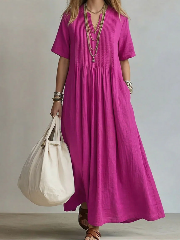 Tessy – Flowing Pleated Elegant Dress