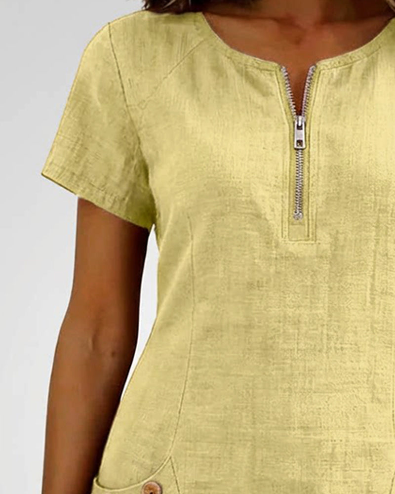 Marlow - Cotton Dress with Zip Pocket
