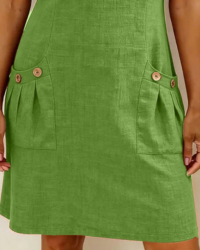 Hallie – Lightweight Linen Cotton A-Line Dress