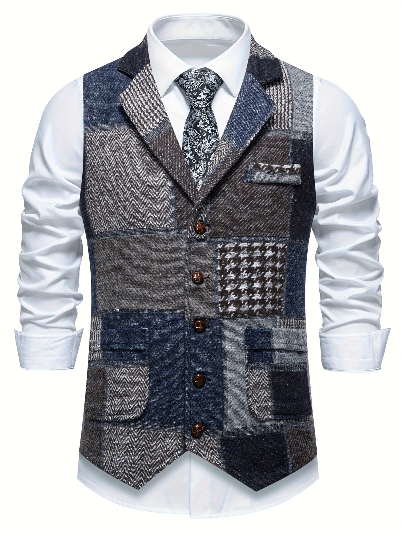 Zachariah - Classic Patchwork Gilet for Men