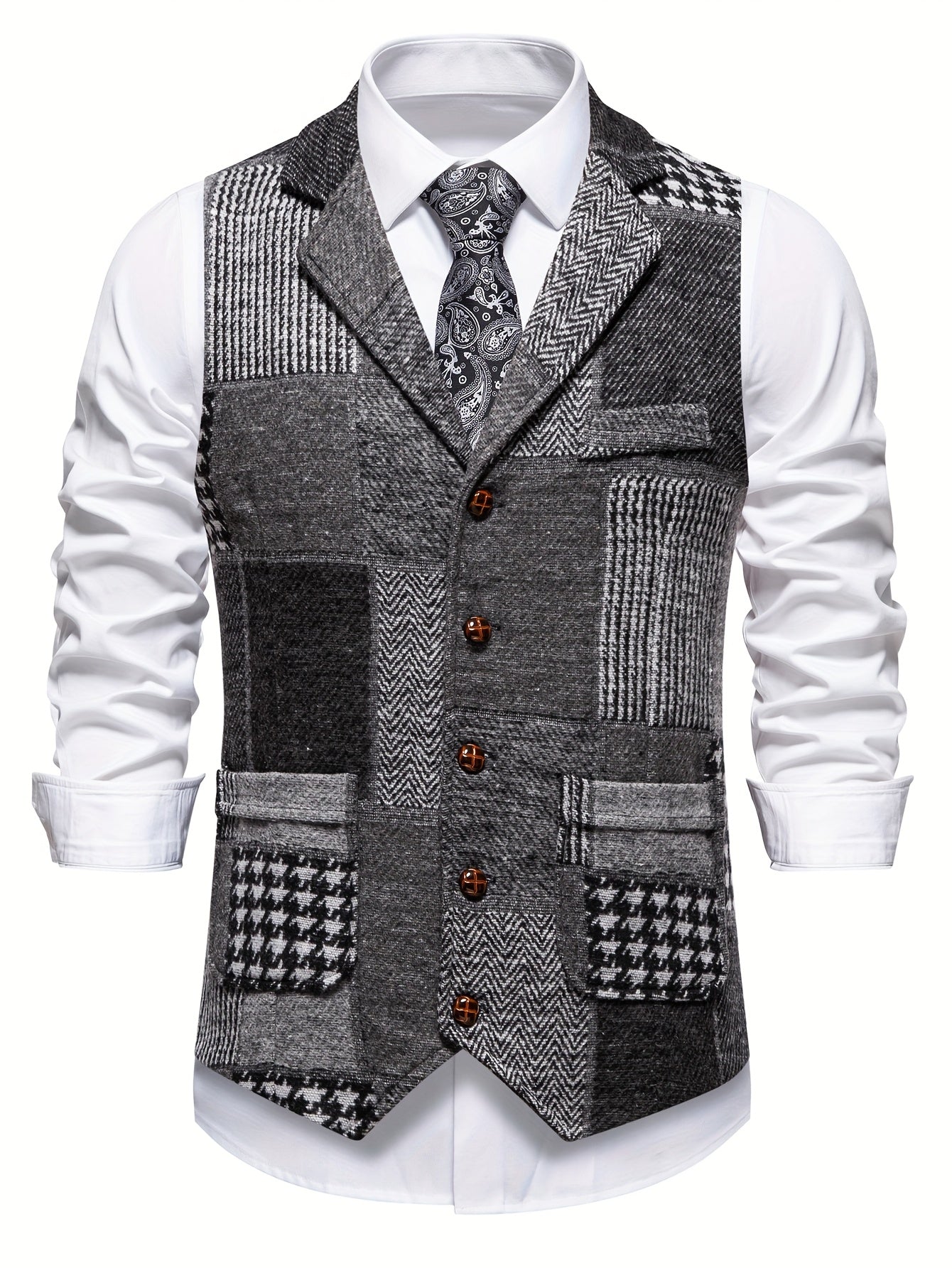 Zachariah - Classic Patchwork Gilet for Men