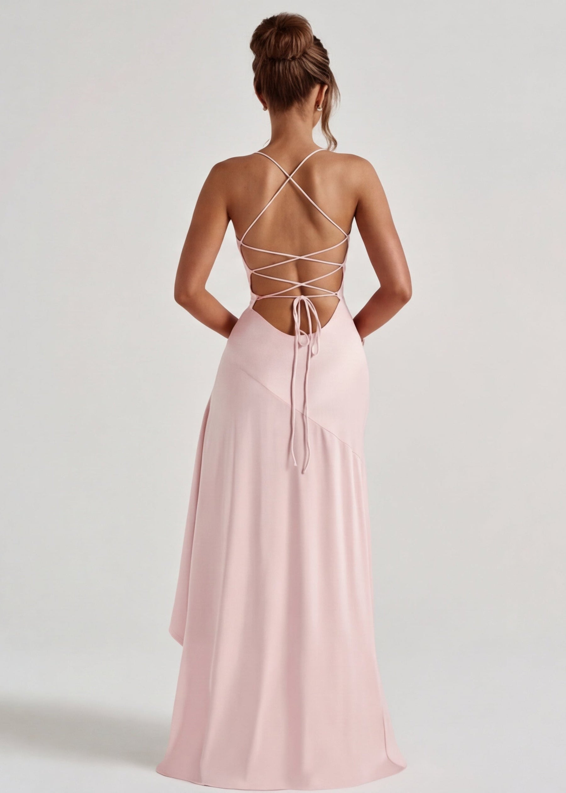 Isabeau - Elegant Draped Satin Muse Gown
