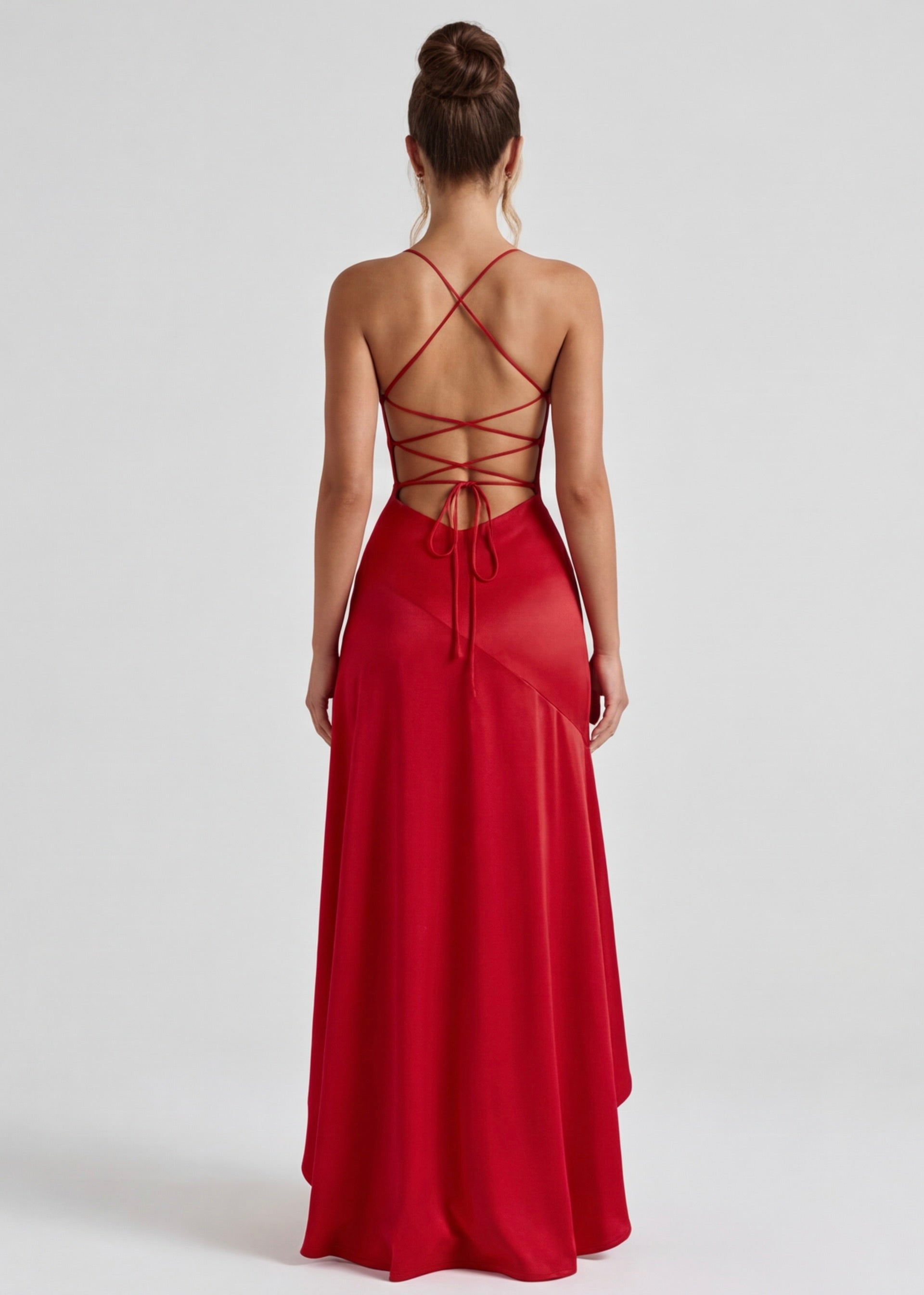 Isabeau - Elegant Draped Satin Muse Gown