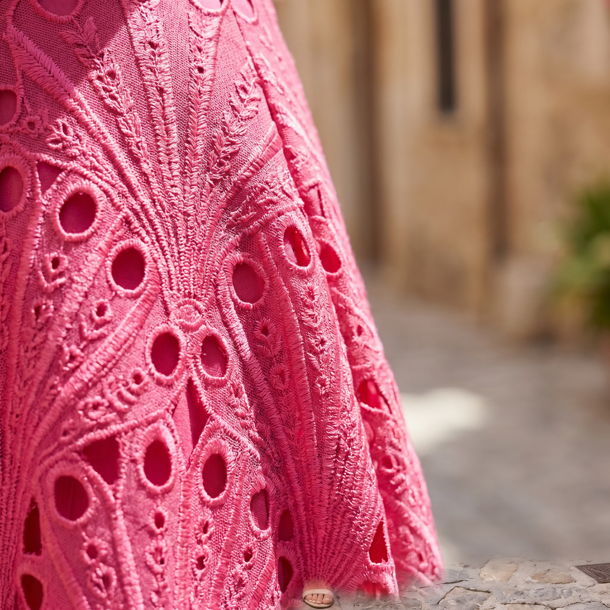 Charity - High Neck Lace Midi Dress