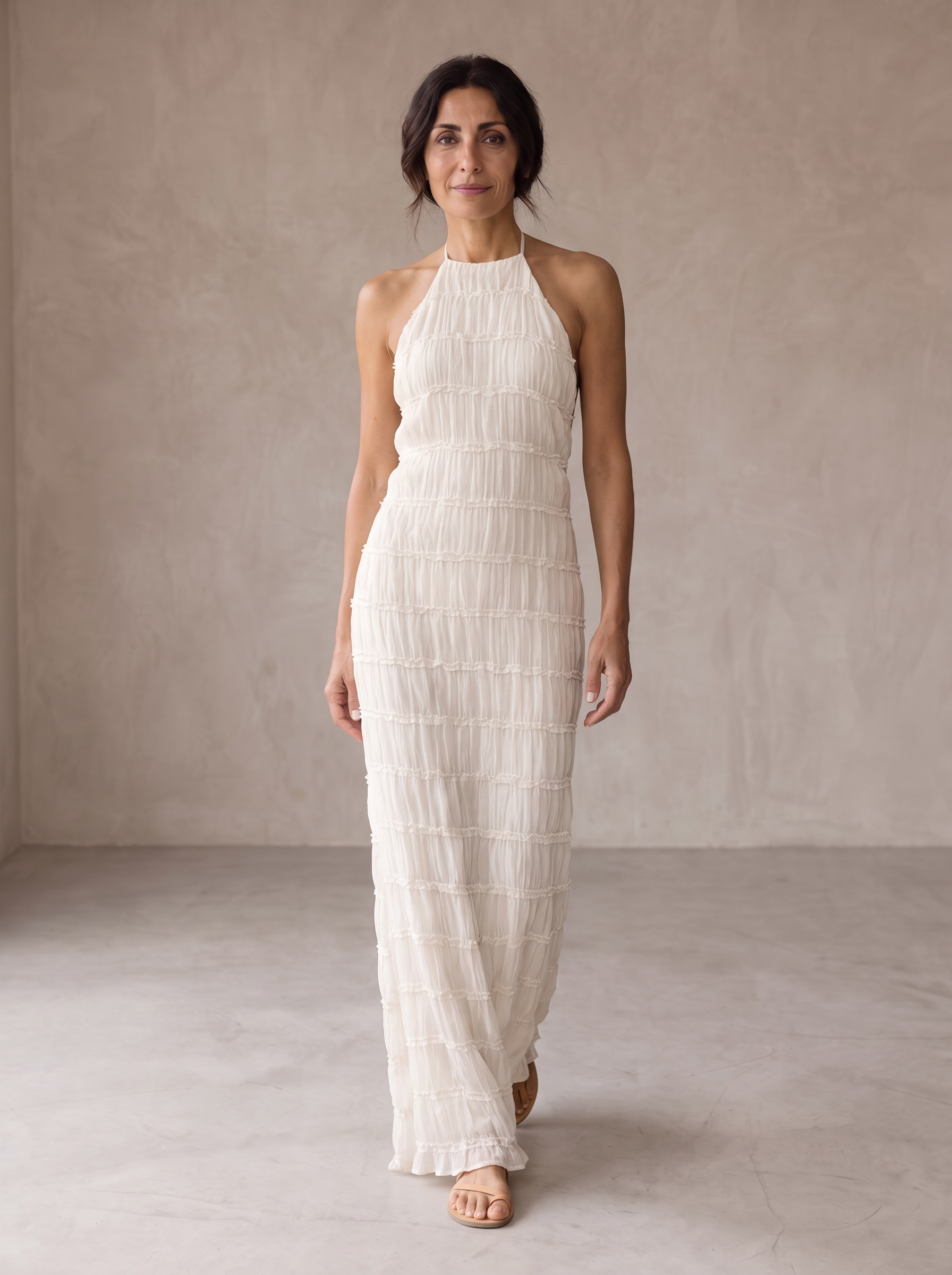 Nicole – Tiered Halterneck Maxi Dress
