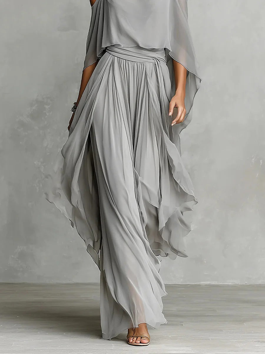 Meliora - Grey Fluid Set with Strappy Top and Lightweight Trousers