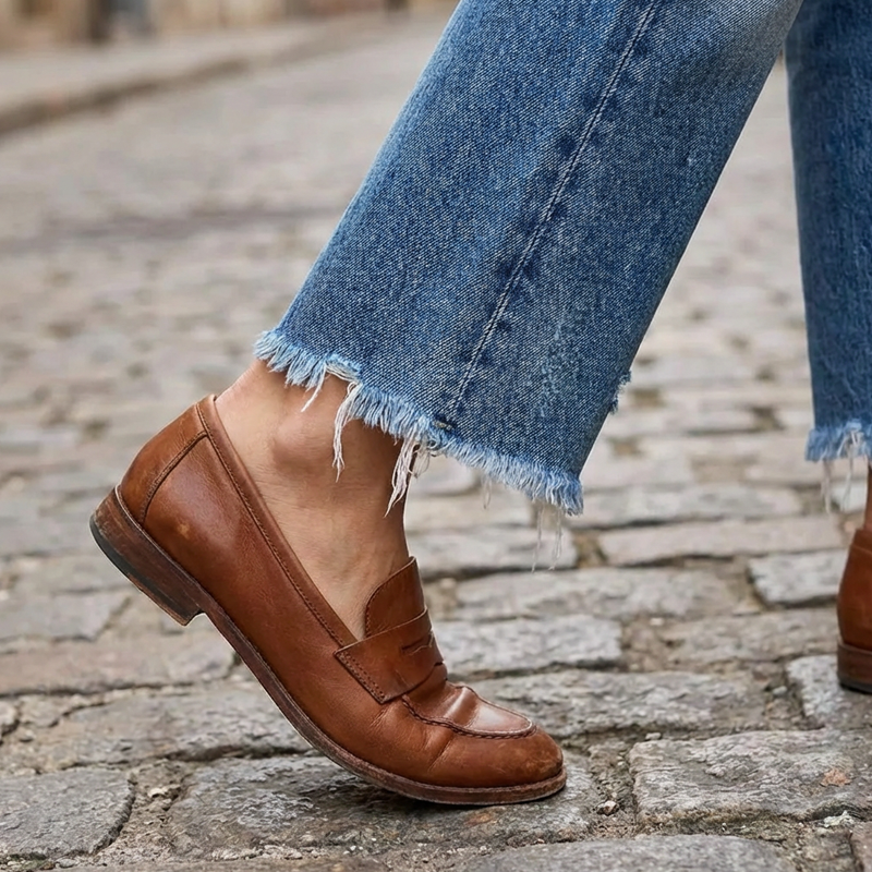 Davina - Retro Cropped Straight-Leg Jeans
