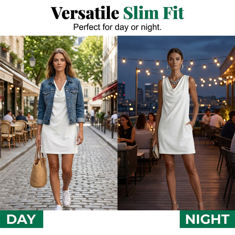 Yasmin – Sleeveless Cowl Neck Dress